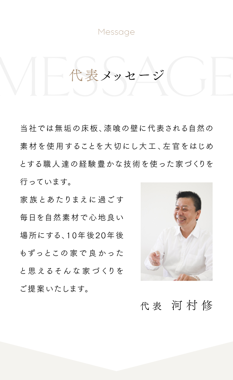 代表メッセージ　